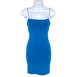 Zara Blue Spaghetti Strap Bodycon Mini Dress Womens Size Small
